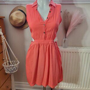 TCEC Los Angeles• Coral Cut-Out Retro Style Dress